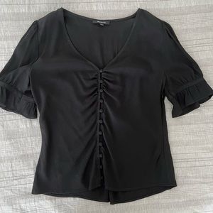 Madewell black button blouse